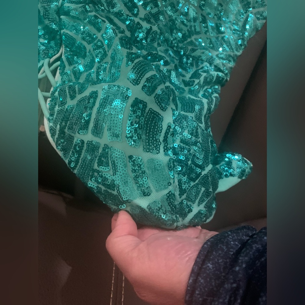 Teal sequin evening dress. Open to offers - Picture 7 of 7